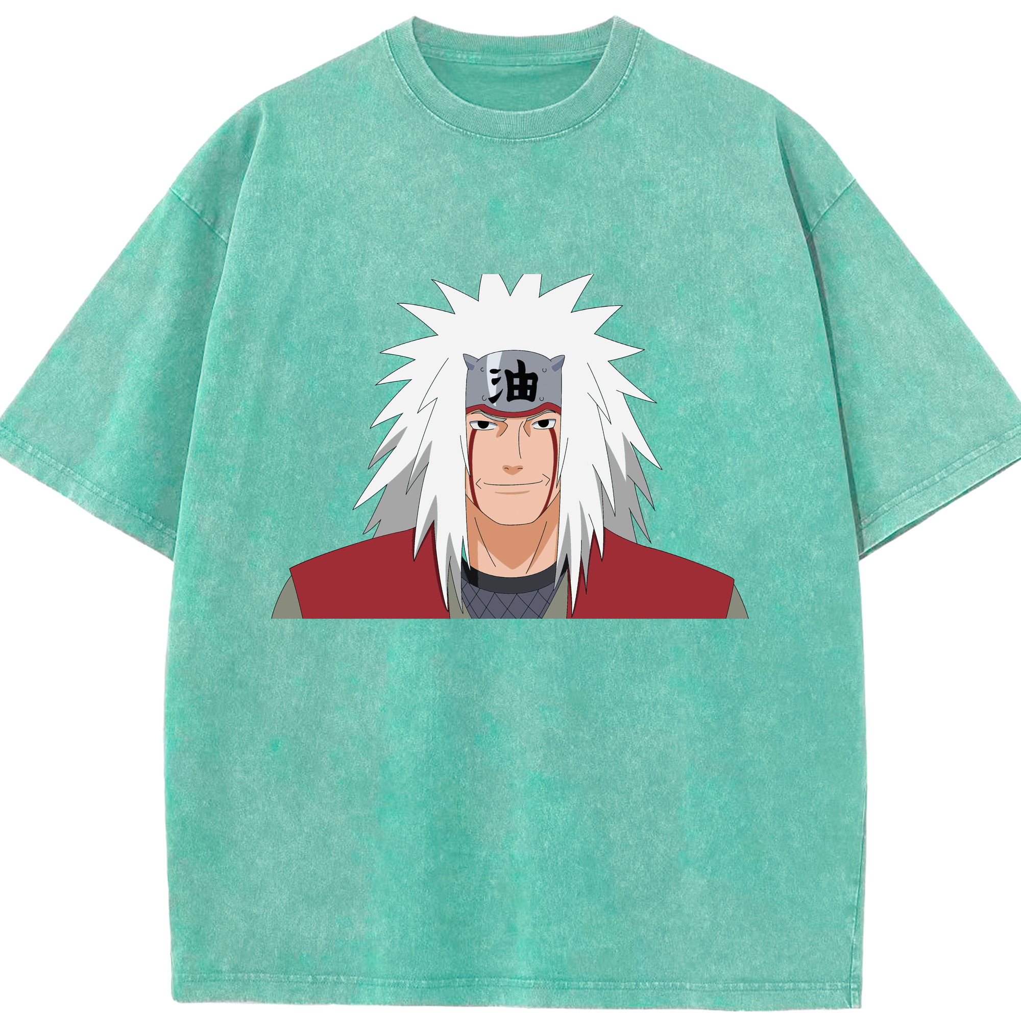 （画像用） NARUTO -ナルト- 自来也（じらいや） Jiraiya 綿100% ヴィンテージ風 半袖Tシャツ（フロントプリント）
